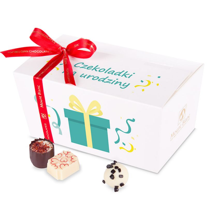 Ballotin White no.3 czekoladowy prezent na urodziny - MountBlanc - 1