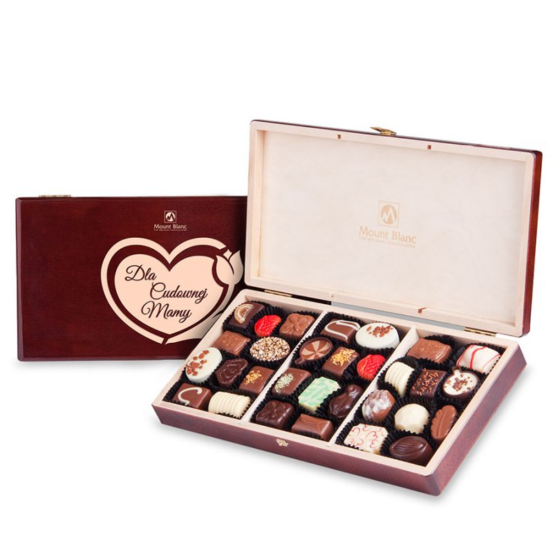 Czekoladowe pralinki na dzień mamy Decor Trio z napisem Dla cudownej mamy - MountBlanc - 1