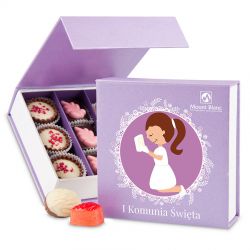 Czekoladki na komunię Finesse Lavender no.2 dla dziewczynki - MountBlanc - 1