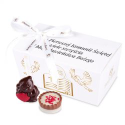 Prezent na komunię Ballotin White no.1 z pralinkami - MountBlanc - 2
