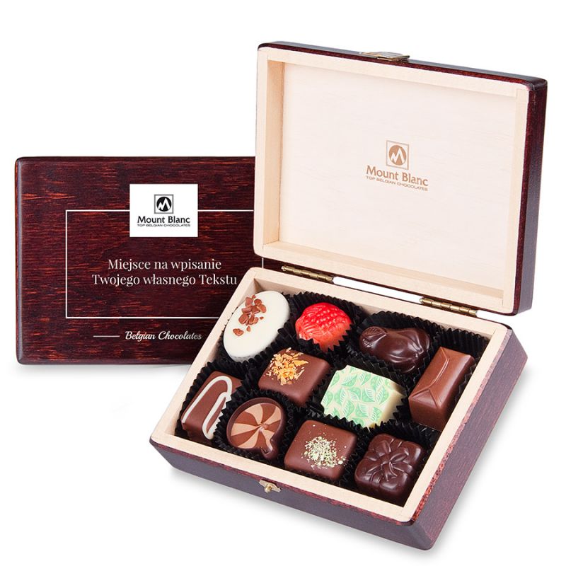 Szkatułka Decor z nadrukowanym Twoim tekstem. Personalizowane czekoladki - MountBlanc - 1