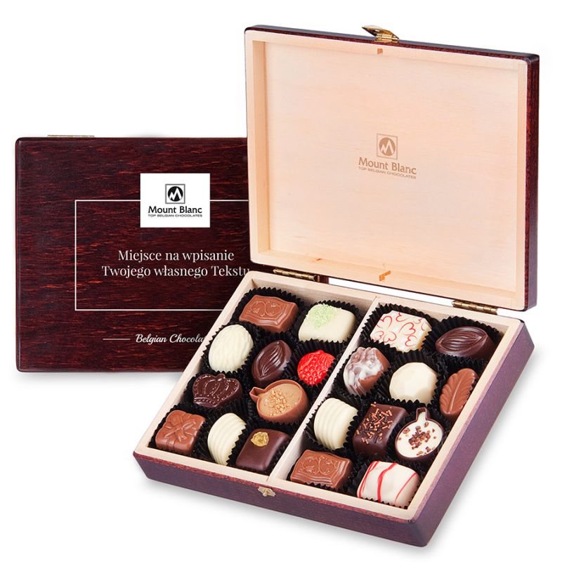 Szkatułka Decor Duo z nadrukowanym Twoim tekstem. Personalizowane czekoladki - MountBlanc - 1