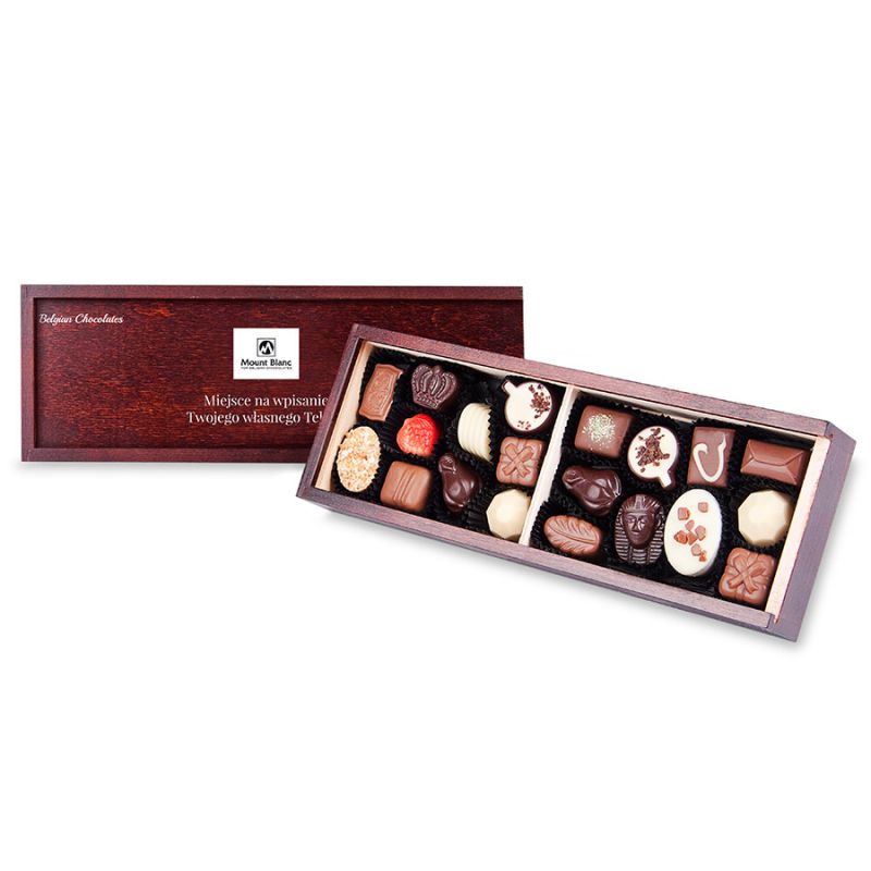 Szkatułka Smooth Duo z Twoim tekstem. Czekoladki z nadrukiem - MountBlanc - 1