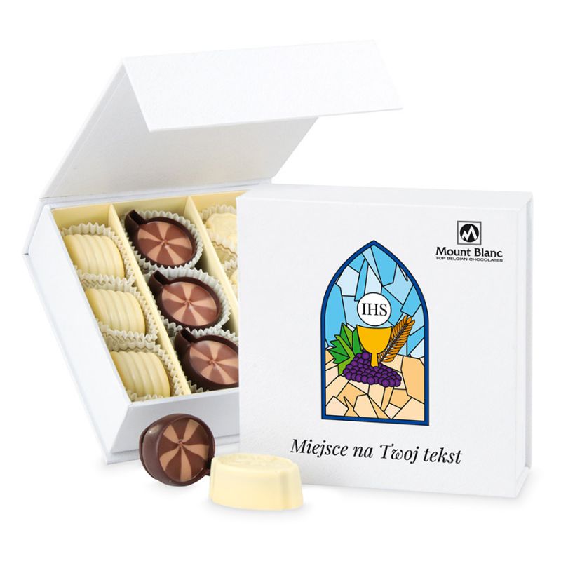 Bombonierka Finesse White no.2 z życzeniami na komunię - MountBlanc - 1