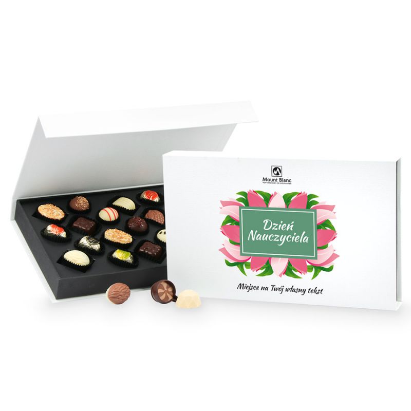 Prezent na Dzień Nauczyciela Chocolate Box White z Twoimi życzeniami - MountBlanc - 1