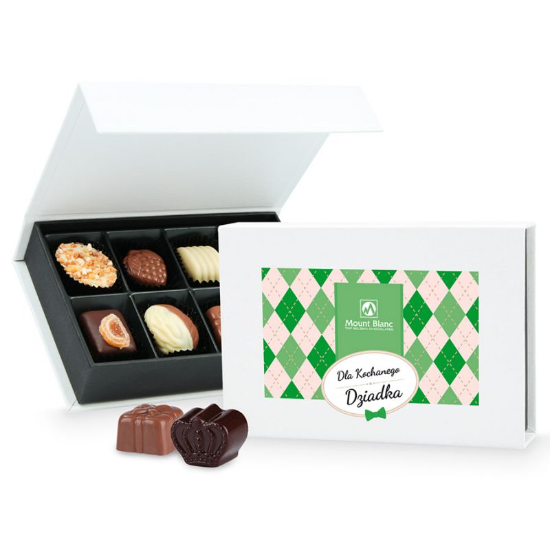 Praliny dla Dziadka Chocolate Box White Mini. Czekoladki na prezent - MountBlanc - 1