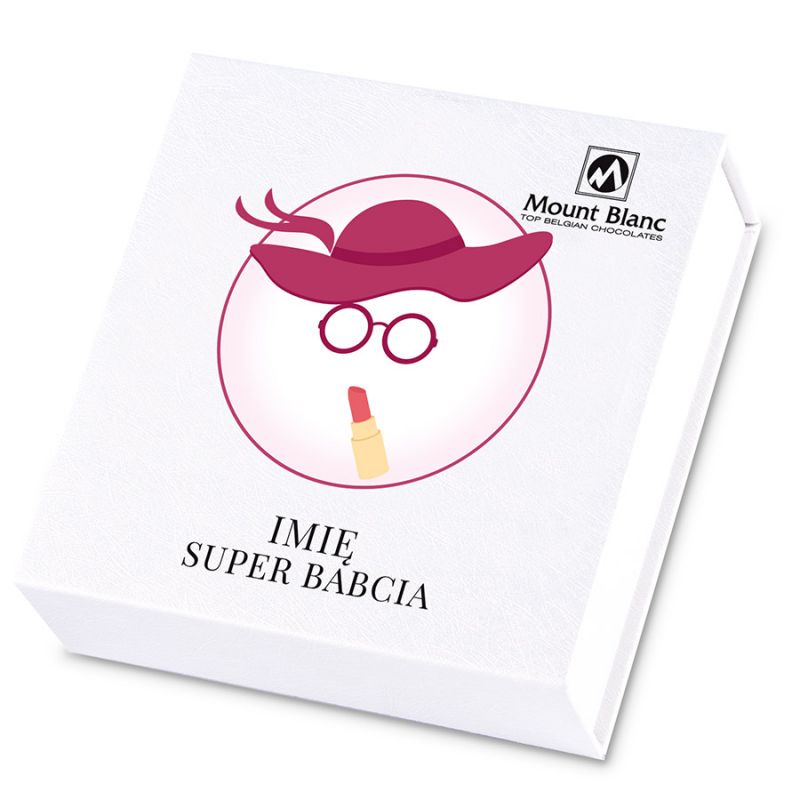 Czekoladki z okazji Dnia Babci Finesse White no.2 Super Babcia z Twoim imieniem - MountBlanc - 1