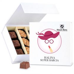 Czekoladki z okazji Dnia Babci Finesse White no.2 Super Babcia z Twoim imieniem - MountBlanc - 2