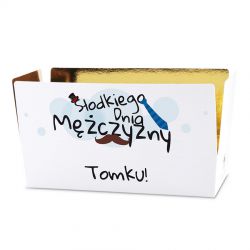 Czekoladowy upominek na Dzień Mężczyzny Mini Ballotin White no.4 z Twoim imieniem - MountBlanc - 2