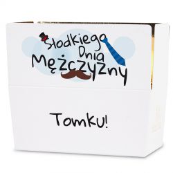 Czekoladowy prezent z okazji Dnia Mężczyzn Ballotin White no.1 z Twoim imieniem - MountBlanc - 2