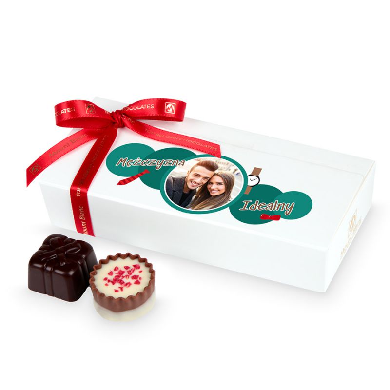 Czekoladowy upominek dla chłopaka Mini Ballotin White no.4 Mężczyzna Idealny - MountBlanc - 1