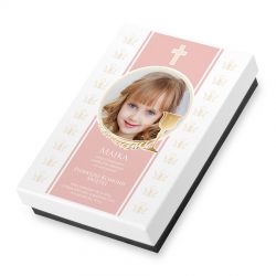 Bombonierka Premium White Mini, zaproszenie na Pierwszą Komunię Świętą z Twoim zdjęciem i tekstem - MountBlanc - 2