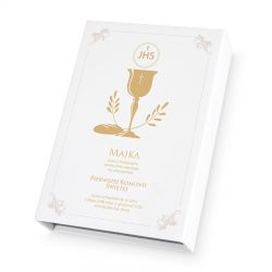 Czekoladki Chocolate Box White Mini, zaproszenie na Pierwszą Komunię z Twoim tekstem - MountBlanc - 2