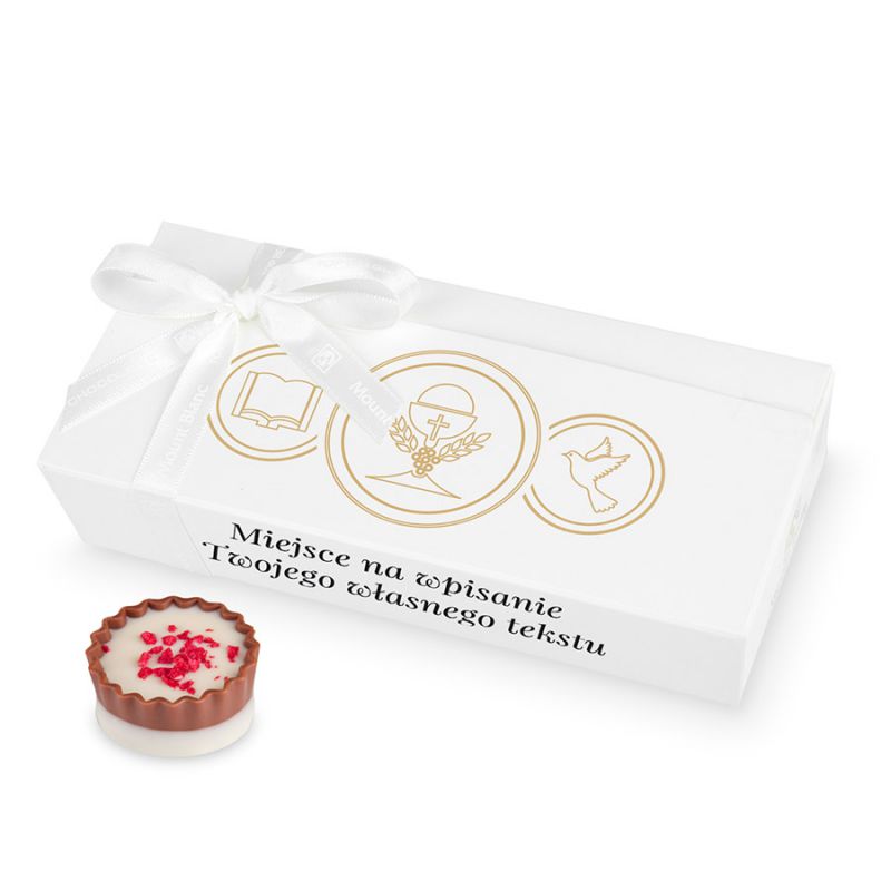 Czekoladki na komunię Mini Ballotin White no.4 z Twoimi życzeniami - MountBlanc - 1