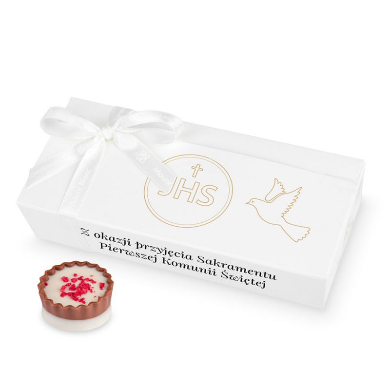 Czekoladki z okazji Pierwszej Komunii Świętej Mini Ballotin White no.4 - MountBlanc - 1