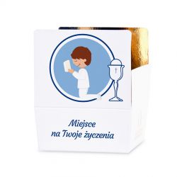 Czekoladki na Pierwszą Komunię Świętą dla chłopca Mini Ballotin White no.2 z Twoimi życzeniami - MountBlanc - 2