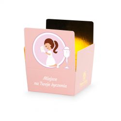 Czekoladki na Pierwszą Komunię Świętą dla dziewczynki Mini Ballotin PInk no.2 z Twoimi życzeniami - MountBlanc - 2