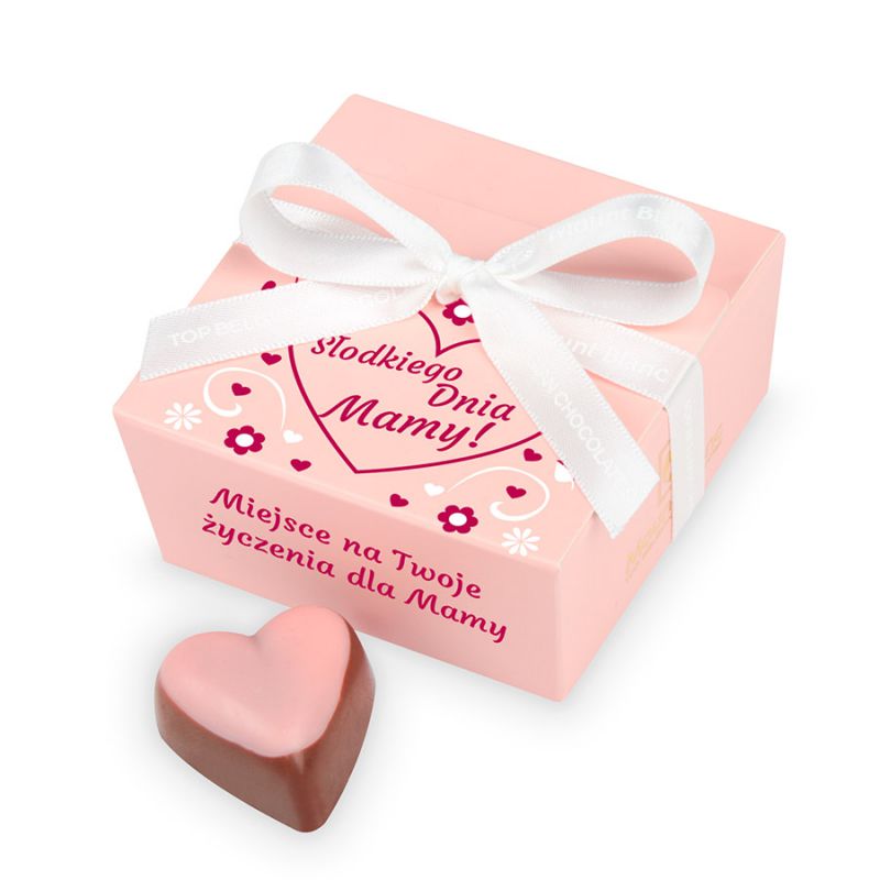Czekoladki na Dzień Matki Mini Ballotin Pink no.2 z Twoimi życzeniami - MountBlanc - 1