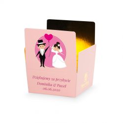Czekoladki podziękowania dla gości weselnych Mini Ballotin Pink no.2 z Twoim tekstem - MountBlanc - 2