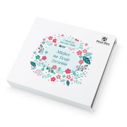 Czekoladki z okazji rocznicy ślubu Chocolate Box White Medium z Twoimi życzeniami
