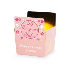 Czekoladki z okazji rocznicy ślubu Mini Ballotin Pink no.2 z Twoimi życzeniami - MountBlanc - 2