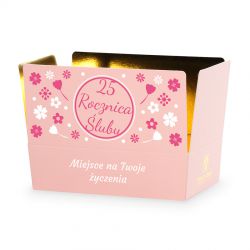 Czekoladki na rocznicę ślubu Mini Ballotin Pink no.3 z Twoimi życzeniami - MountBlanc - 2