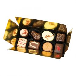 Świąteczne czekoladki firmowe Mini Ballotin Black no.4 z logo firmy