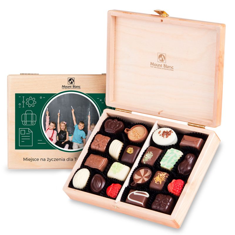Czekoladki dla nauczyciela Decor Duo Light ze zdjęciem i życzeniami od klasy - MountBlanc - 1