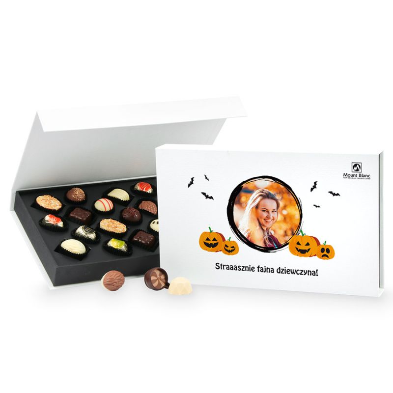 Czekoladki na Halloween Chocolate Box z Twoim zdjęciem Straaasznie fajna dziewczyna - MountBlanc - 1