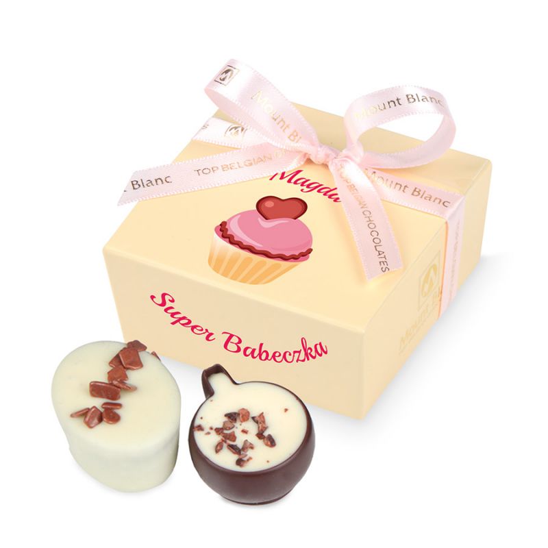 Czekoladki Mini Ballotin Cream no.2 Super Babeczka z Twoim imieniem - MountBlanc - 1