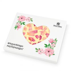 Chocolate Heart Box no.1. Czekoladowe serce białe z płatkami róż dla kobiety - MountBlanc - 1