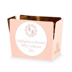 Podziękowania dla gości na chrzciny Mini Ballotin Pink no.1 z Twoim tekstem - MountBlanc - 2