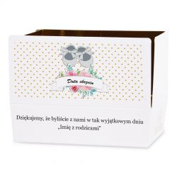 Podziękowania dla gości na chrzciny Mini Ballotin White no.3 z Twoim tekstem - MountBlanc - 2