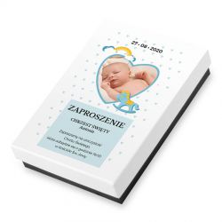 Zaproszenie na Chrzest chłopiec Premium Mini ze zdjęciem i Twoim tekstem - MountBlanc - 2