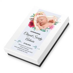 Czekoladowe zaproszenie na chrzest Premium Mini ze zdjęciem i tekstem - MountBlanc - 2