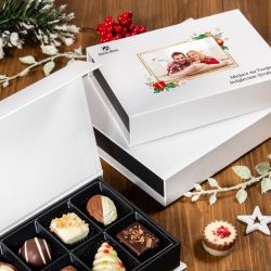Czekoladki na prezent Chocolate Box Mini White z Twoim zdjęciem i życzeniami - MountBlanc - 4