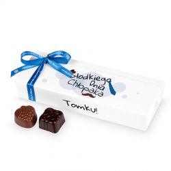 Czekoladki Mini Ballotin White no.5 Słodkiego Dnia Chłopaka z Twoim imieniem - MountBlanc - 1