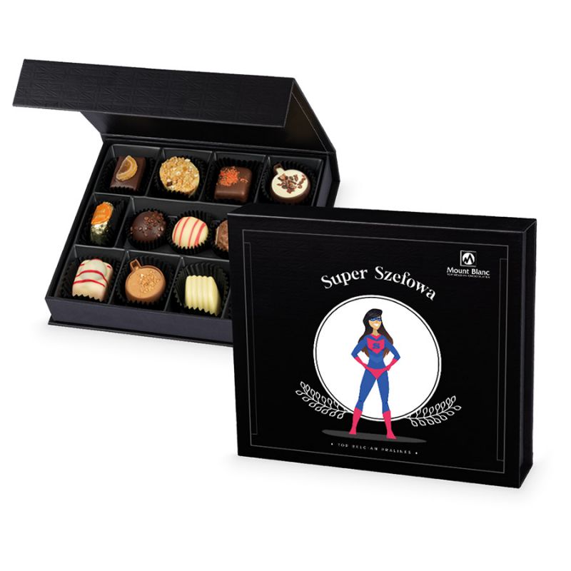 Bombonierka Chocolate Box Medium Black Super Szefowa - MountBlanc - 1