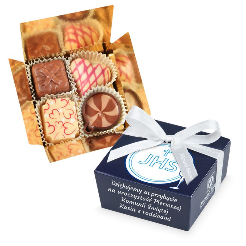 Czekoladki dla gości komunijnych Mini Ballotin Blue no.2 - MountBlanc - 1