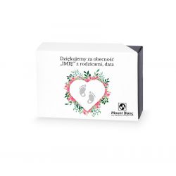 Czekoladki podziękowania dla gości na chrzest Delights White no.1 z Twoim tekstem - MountBlanc - 2
