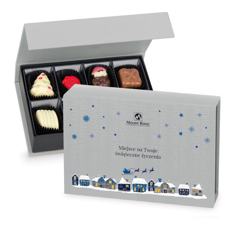 Czekoladki na Boże Narodzenie Chocolate Box Mini Silver z Twoimi życzeniami - MountBlanc - 1