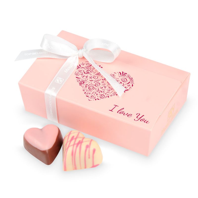 Czekoladki na walentynki Mini Ballotin Pink I love You no.3 - MountBlanc - 1
