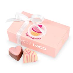 Praliny Mini Ballotin Pink no.3 Super Babeczka z Twoim logo - MountBlanc - 1