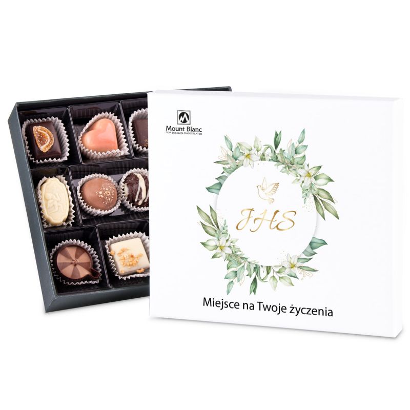 Bombonierka na komunię Premium z Twoimi życzeniami