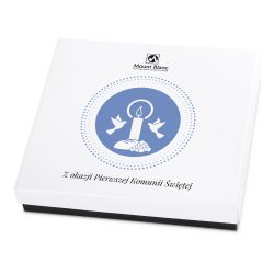 Bombonierka Premium White z okazji Pierwszej Komunii Świętej dla chłopca - MountBlanc - 1