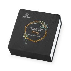 Czekoladowy upominek dla emeryta Finesse Black no.1 z życzeniami - MountBlanc - 2