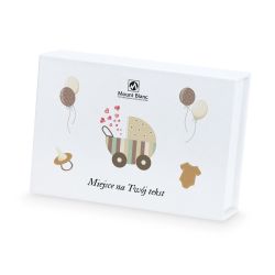 Bombonierka z Twoim tekstem Finesse White Powiększa nam się rodzina - MountBlanc - 2