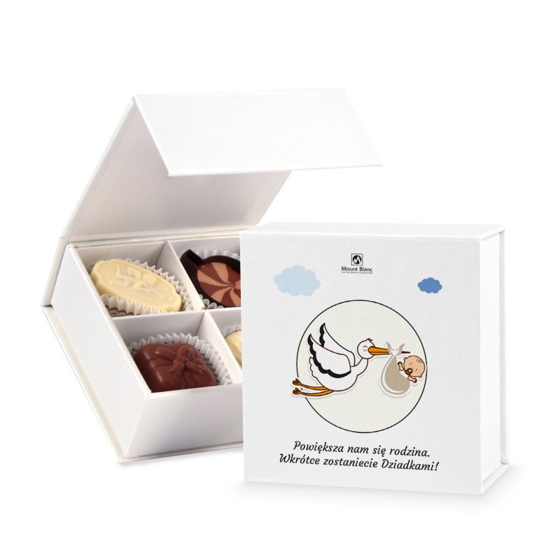 Czekoladowy upominek Finesse White no.1 Powiększa nam się rodzina z życzeniami - MountBlanc - 1