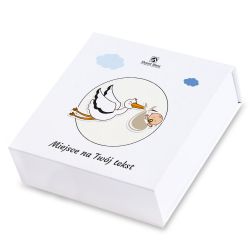 Czekoladki belgijskie Finesse White no.2 Powiększa nam się rodzina z Twoimi życzeniami - MountBlanc - 2