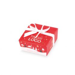 Czekoladki dla firm na Mikołaja Mini Ballotin Red no.2 z logo